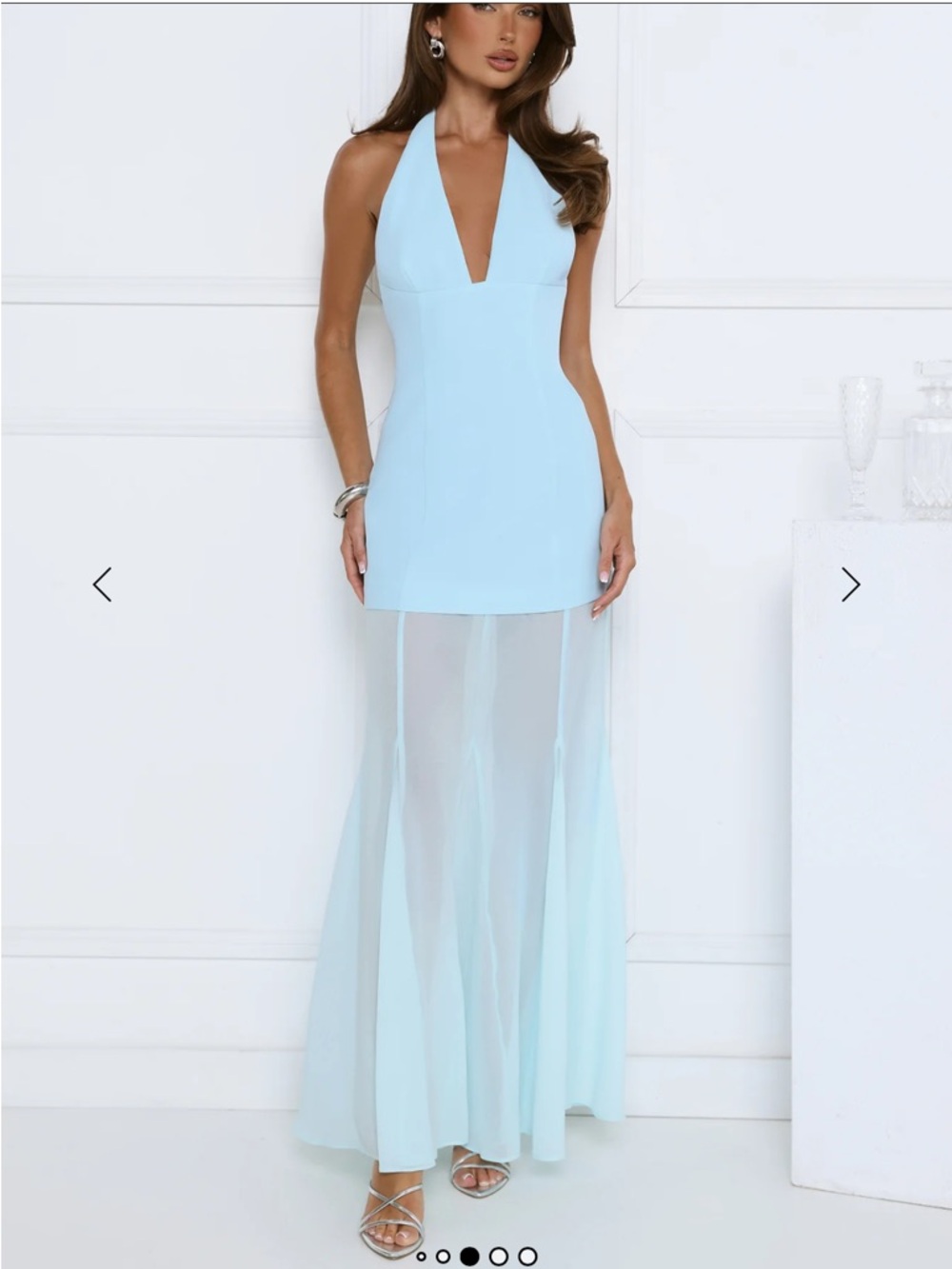 Hello Molly Exclusive DIAMOND DISTRICT HALTER MAXI DRESS BLUE
